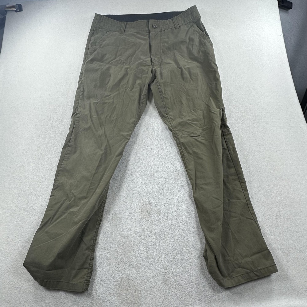 Kuhl Slax Pants Mens 36 Green Stretch Chino Hiking Outdoor Casual Enduro Fabric - Picture 2 of 16